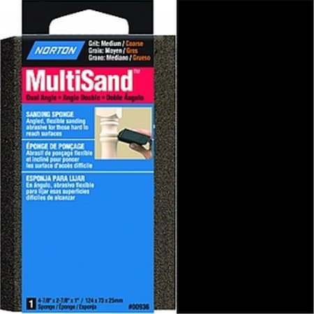 Norton Co Norton 936 4.88 x 2.88 x 1 in. Medium & Coarse Dual Angle Multi Sand Sponge 18813